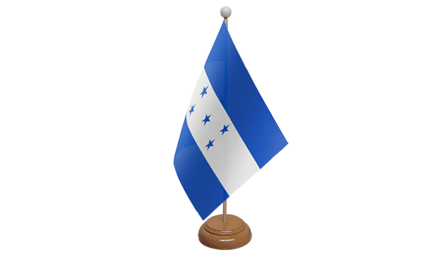 Honduras Small Flag with Wooden Stand